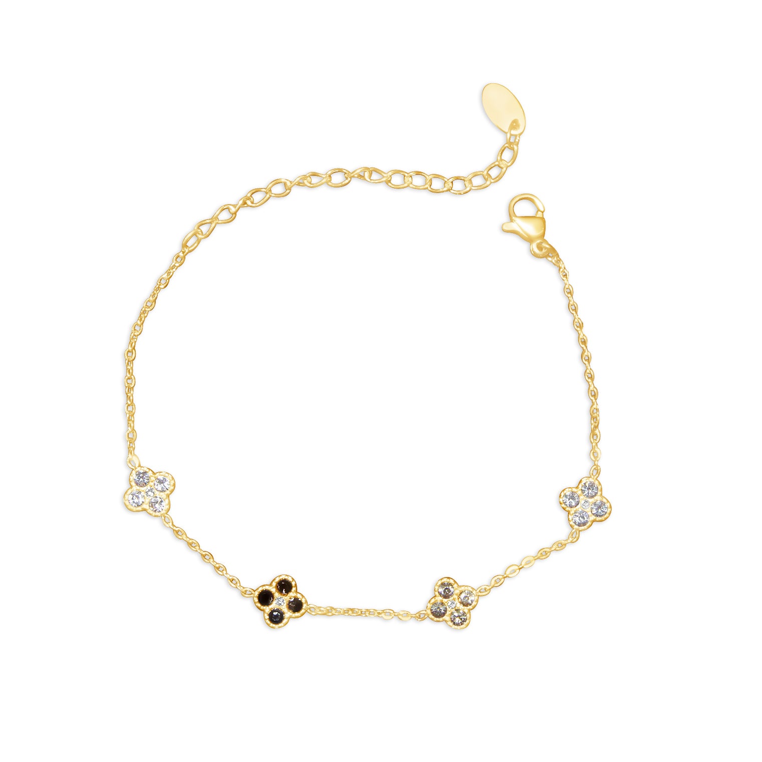 Multiple Small Diamond Flowers Bracelet