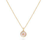 Round Marble Initial Necklace (A-Z)