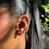 Three Diamond Crown Ball-Back Earrings