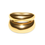Bold Double Layer Gold Ring