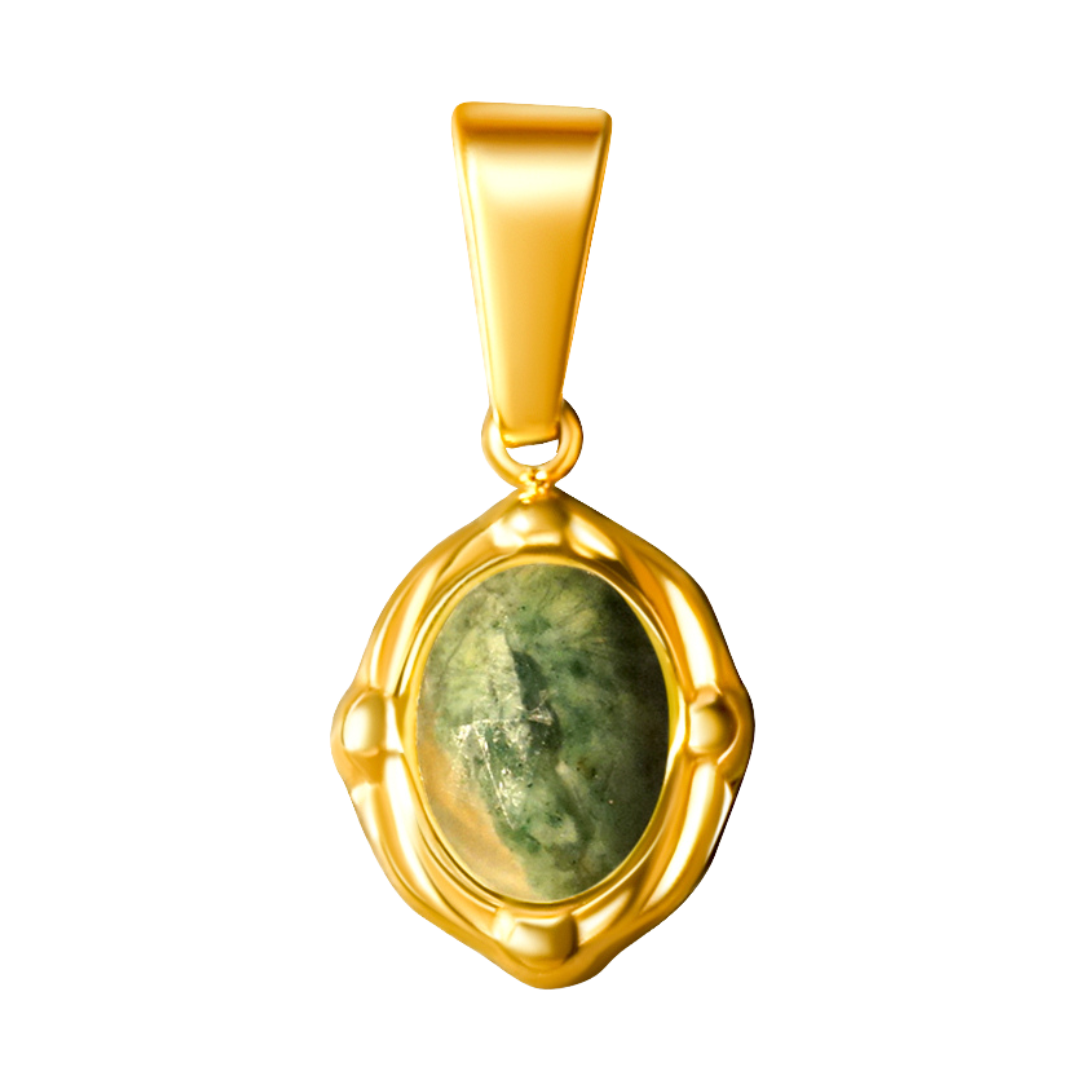 Gold Framed Green Charm