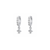 Diamond Star and Moon Earring Stack