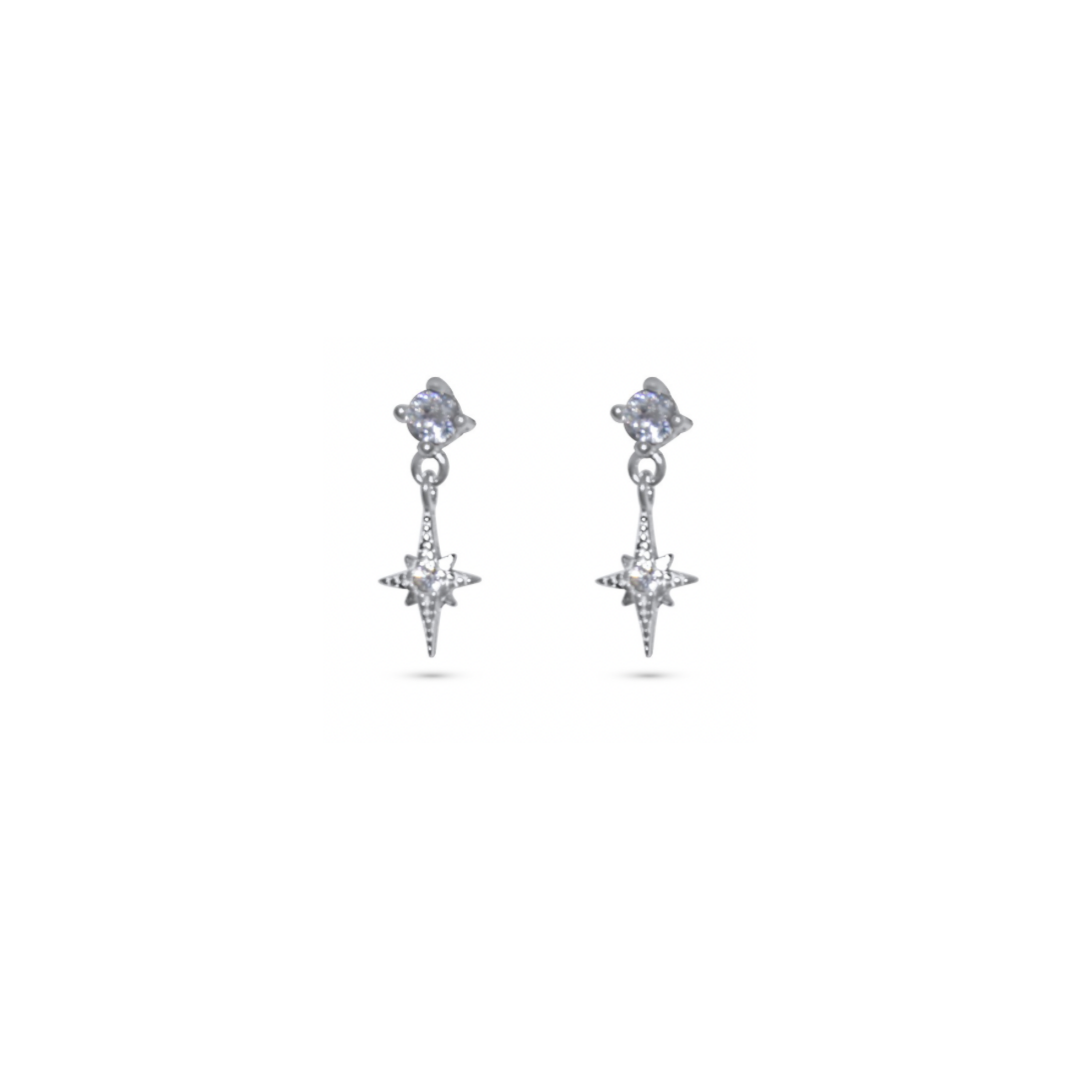 Diamond Star and Moon Earring Stack