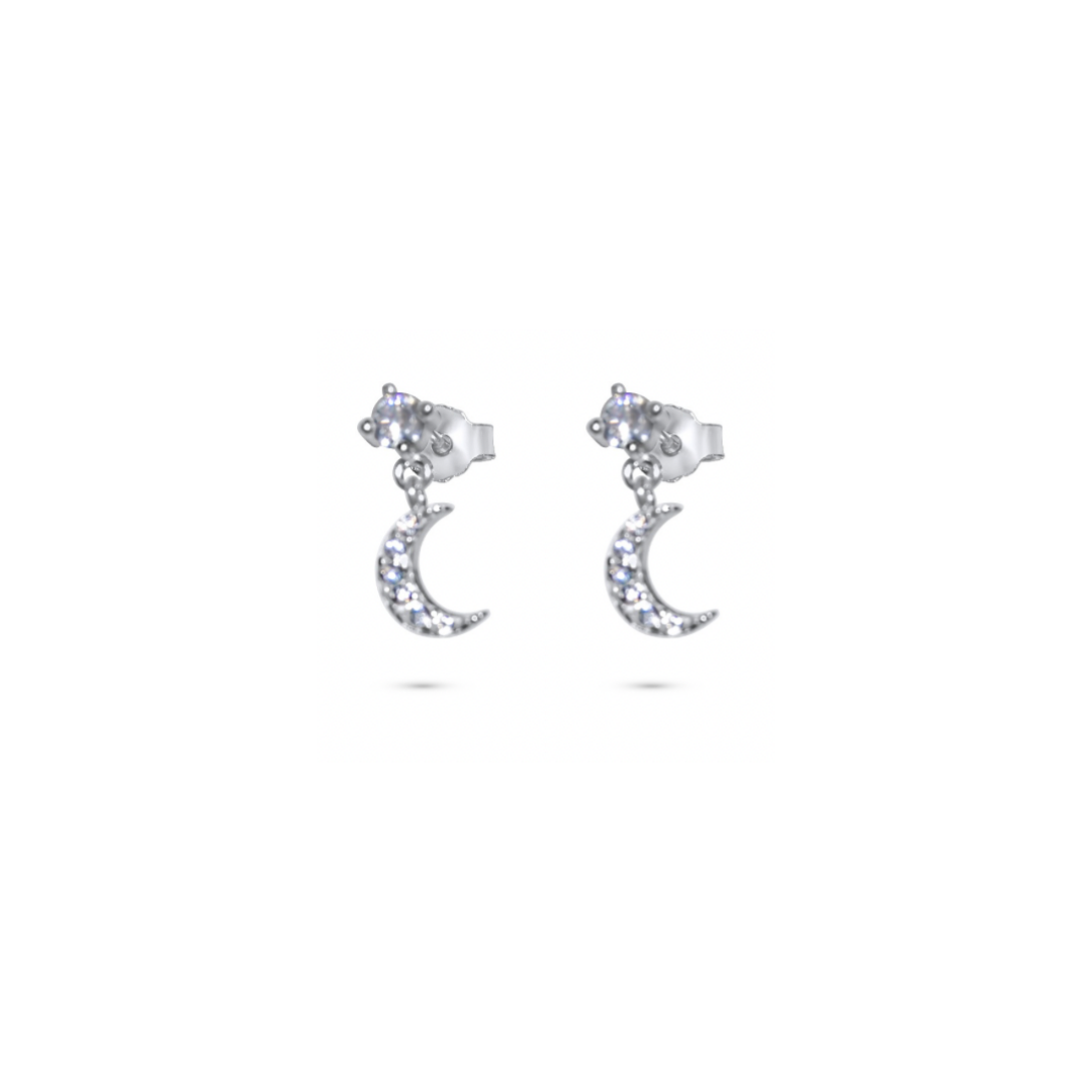 Diamond Star and Moon Earring Stack