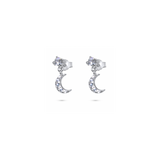 Diamond Star and Moon Earring Stack