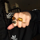 Brown Stone Bamboo Ring
