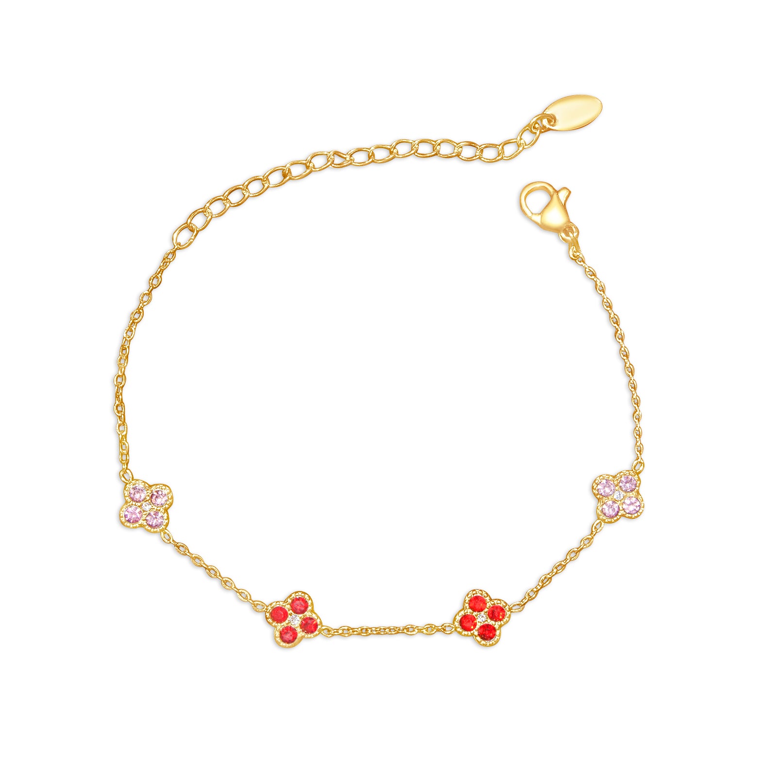 Multiple Small Diamond Flowers Bracelet