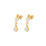 Diamond Droplet Dangly Studs