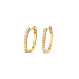 Dainty Diamond Paved Rectangular Huggies