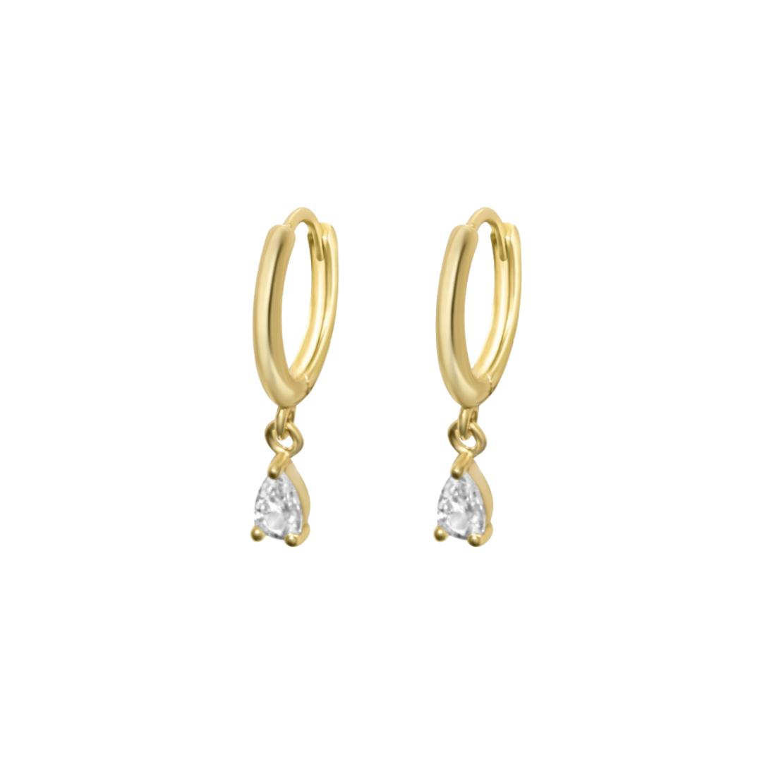 Diamond Teardrop Earrings Stack