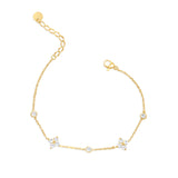Two Diamond Flower Bracelet