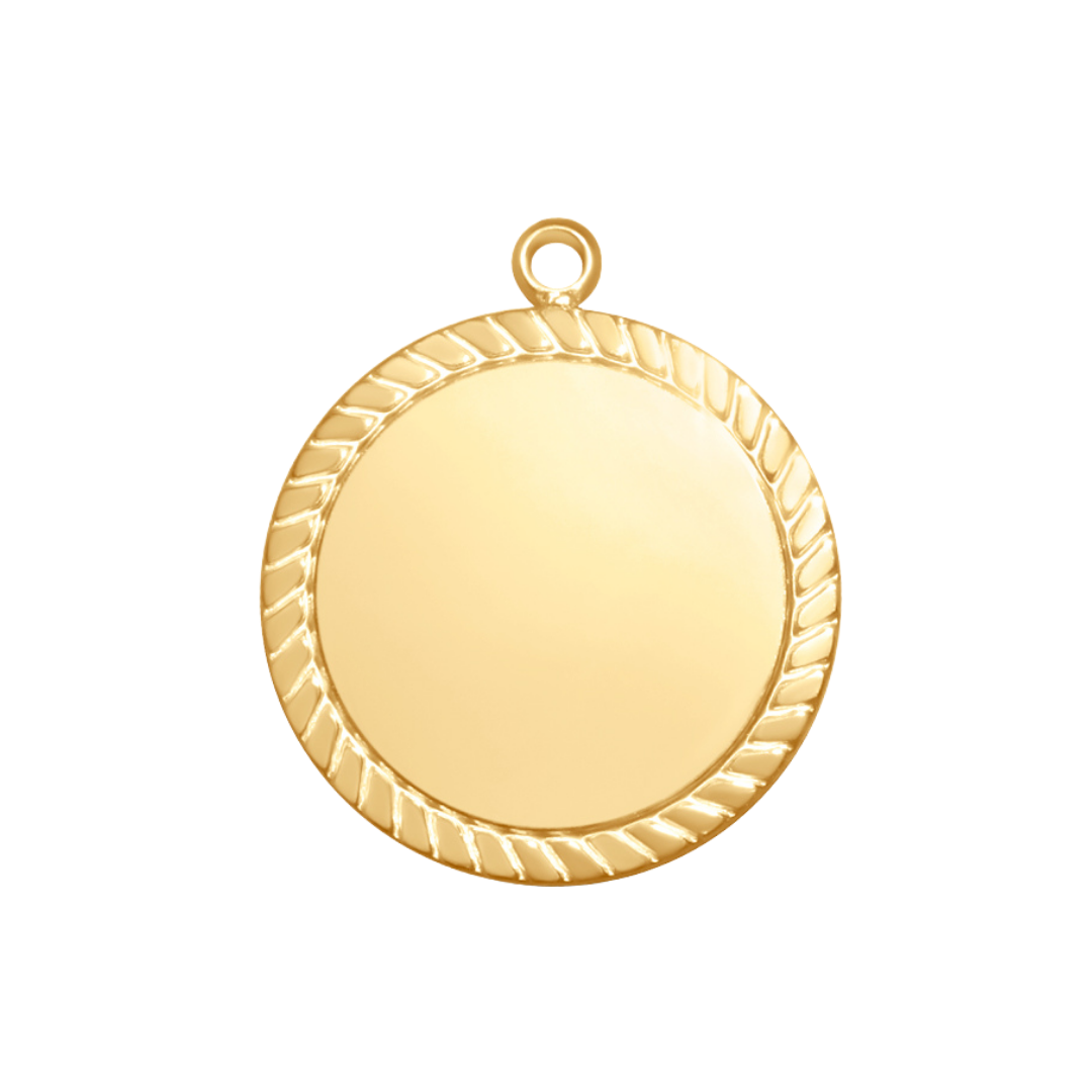 Patterned Frame Blank Circle Pendant