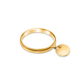 Band Ring with Circle Pendant