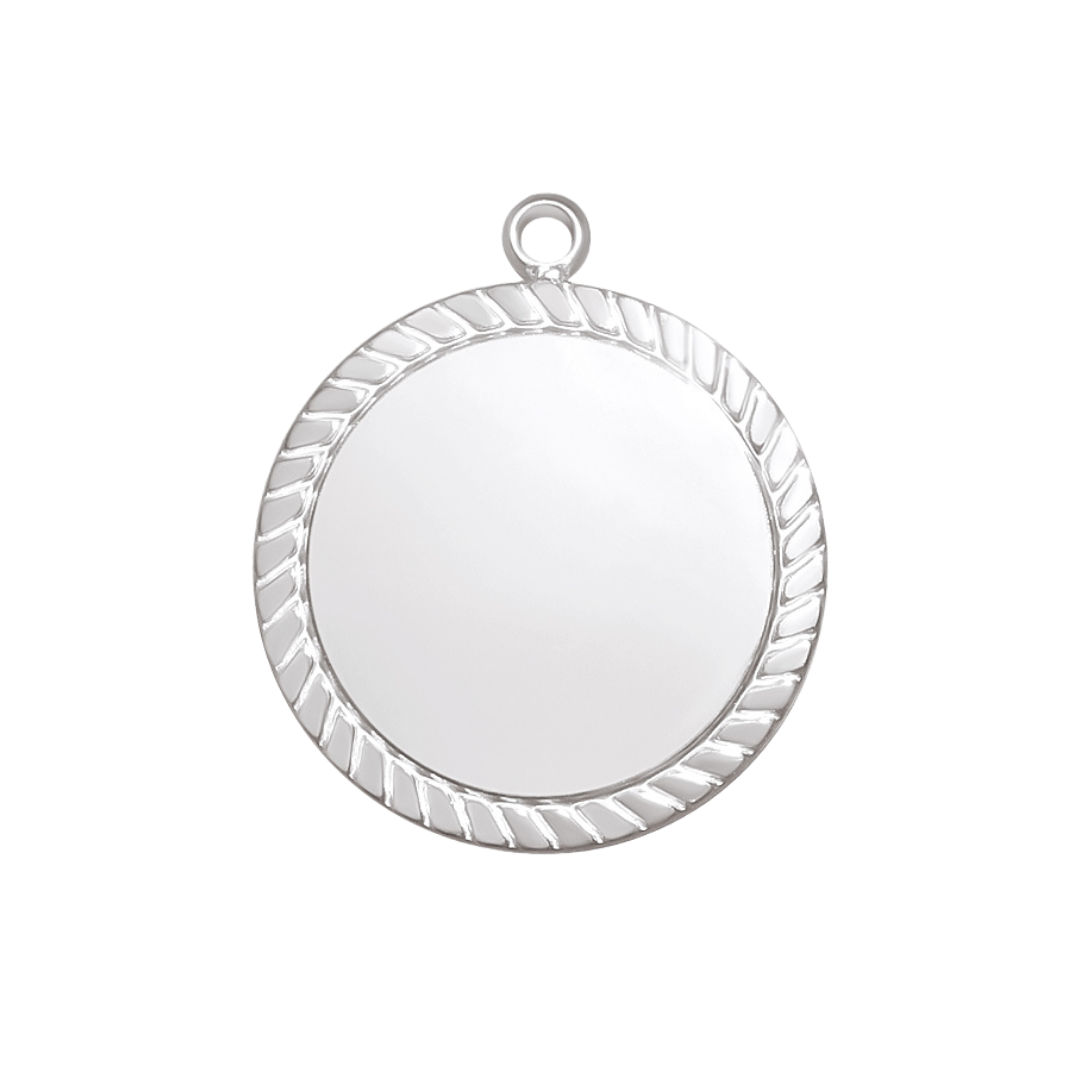 Patterned Frame Blank Circle Pendant