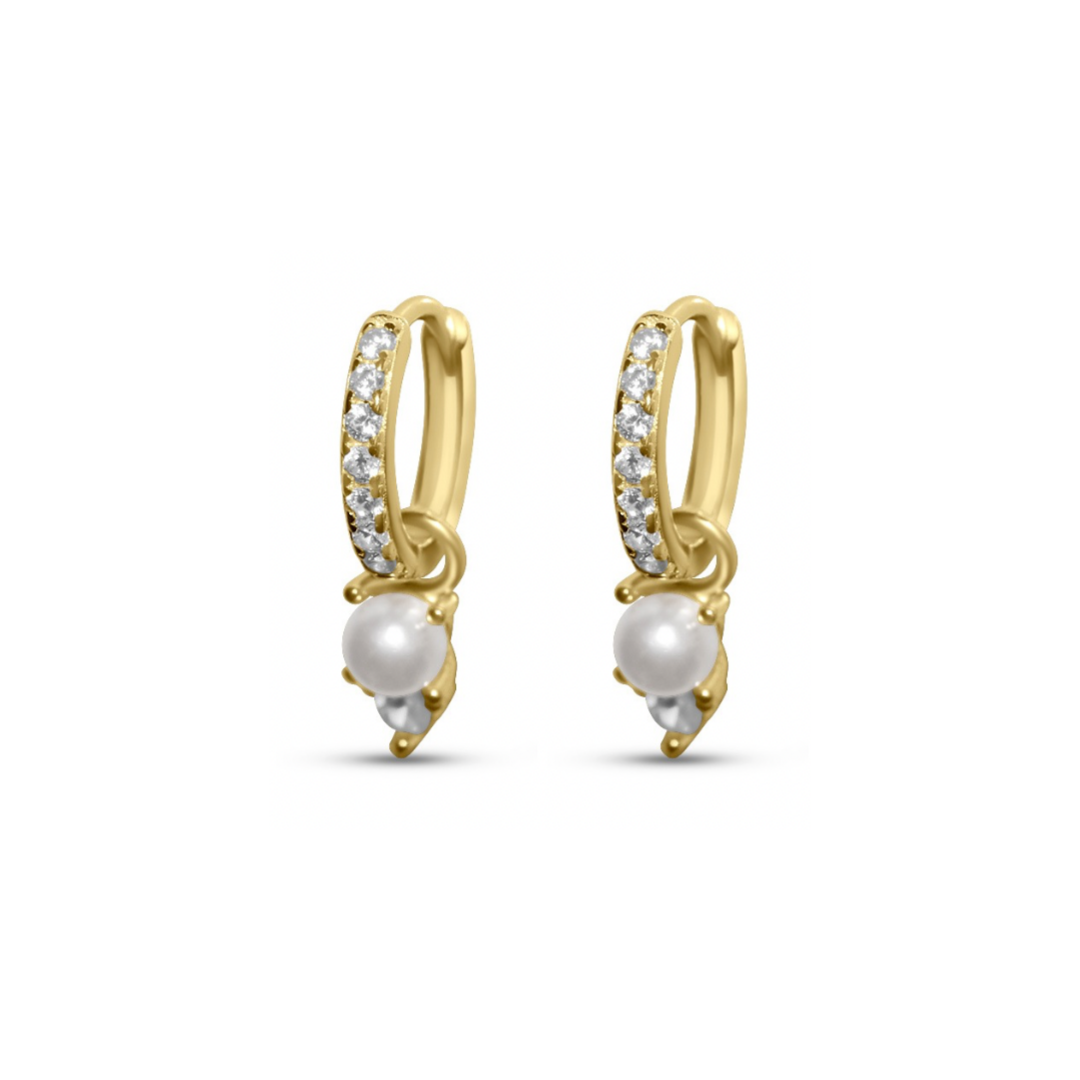 Pearl Diamond Earring Stack