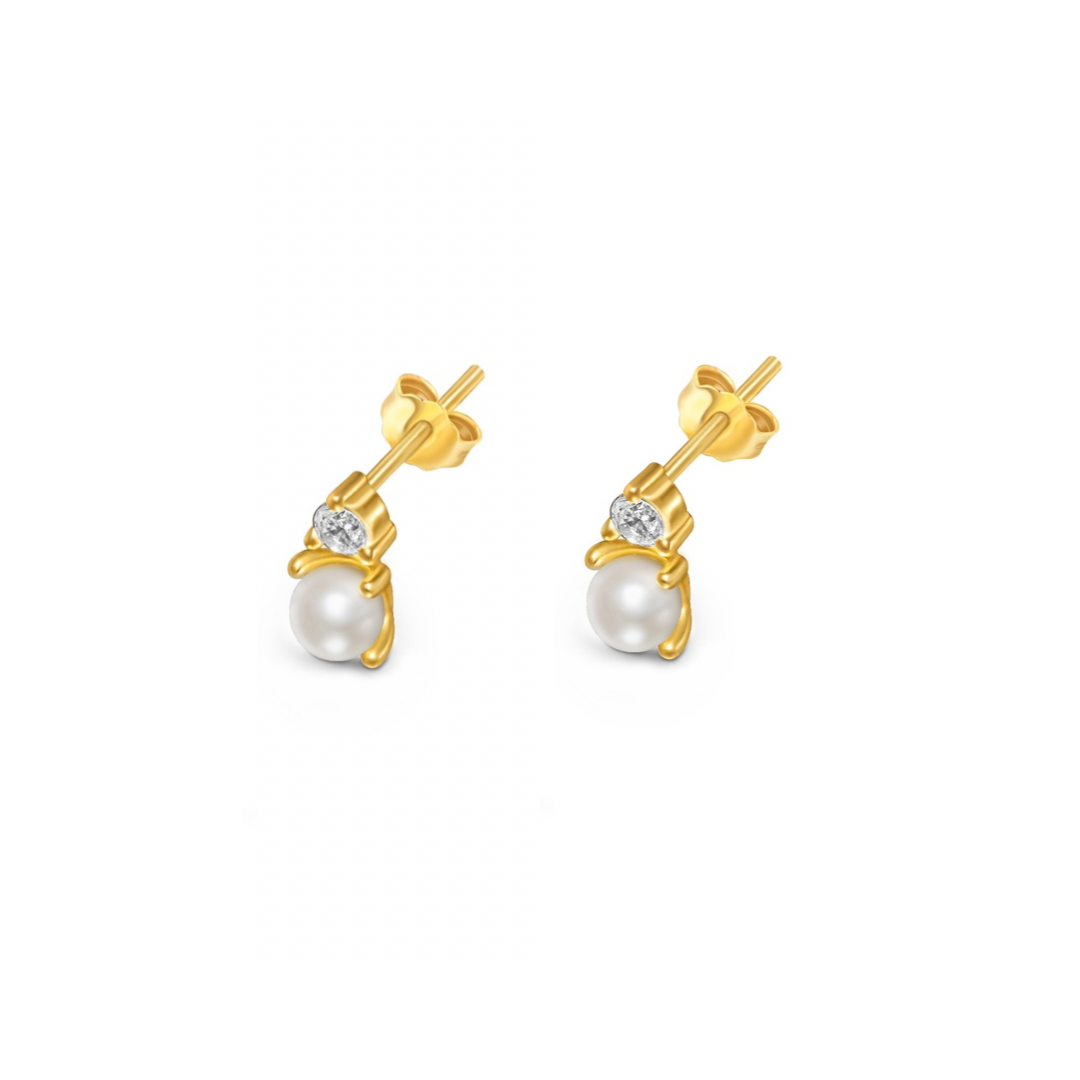 Pearl Diamond Earring Stack