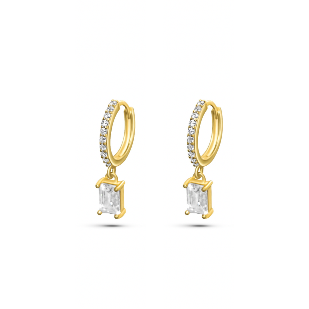 Rectangle Diamond Earring Stack