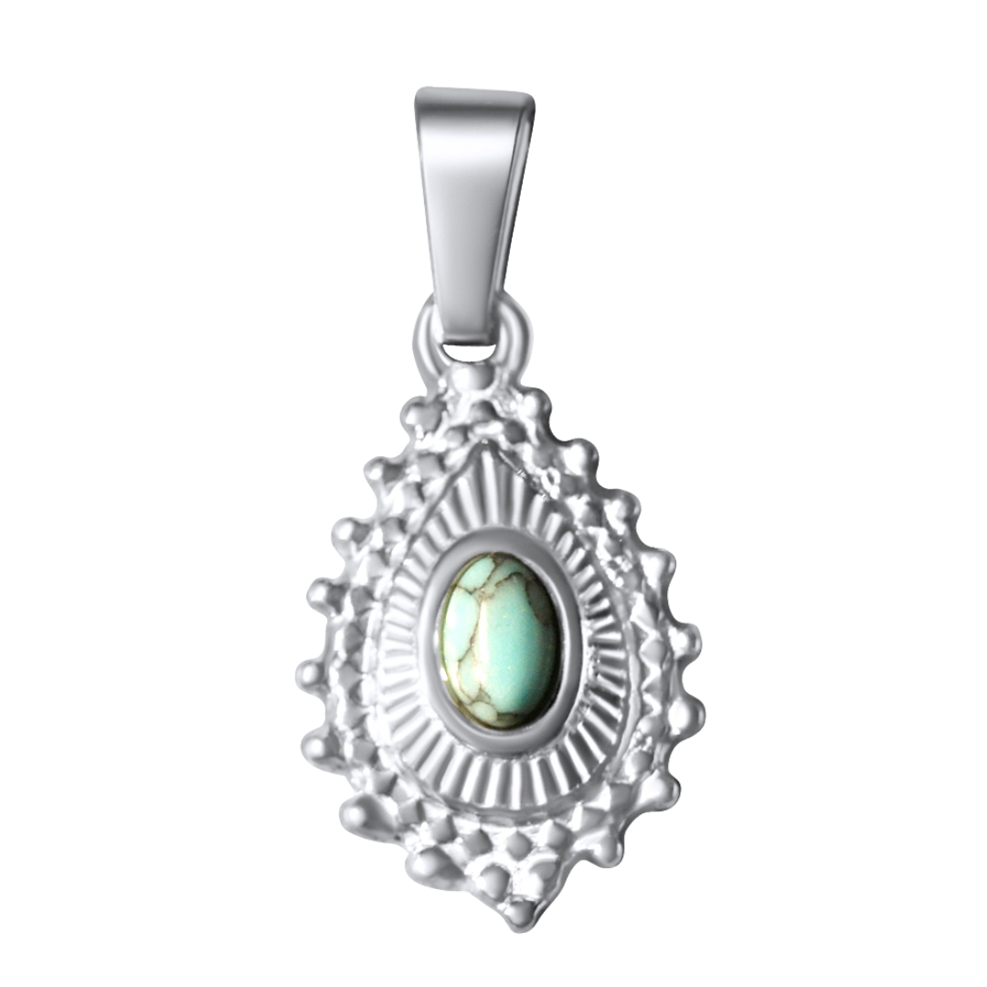 Gold Framed Turquoise Charm