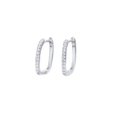 Dainty Diamond Paved Rectangular Huggies