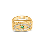 Green Evil Eye Ring