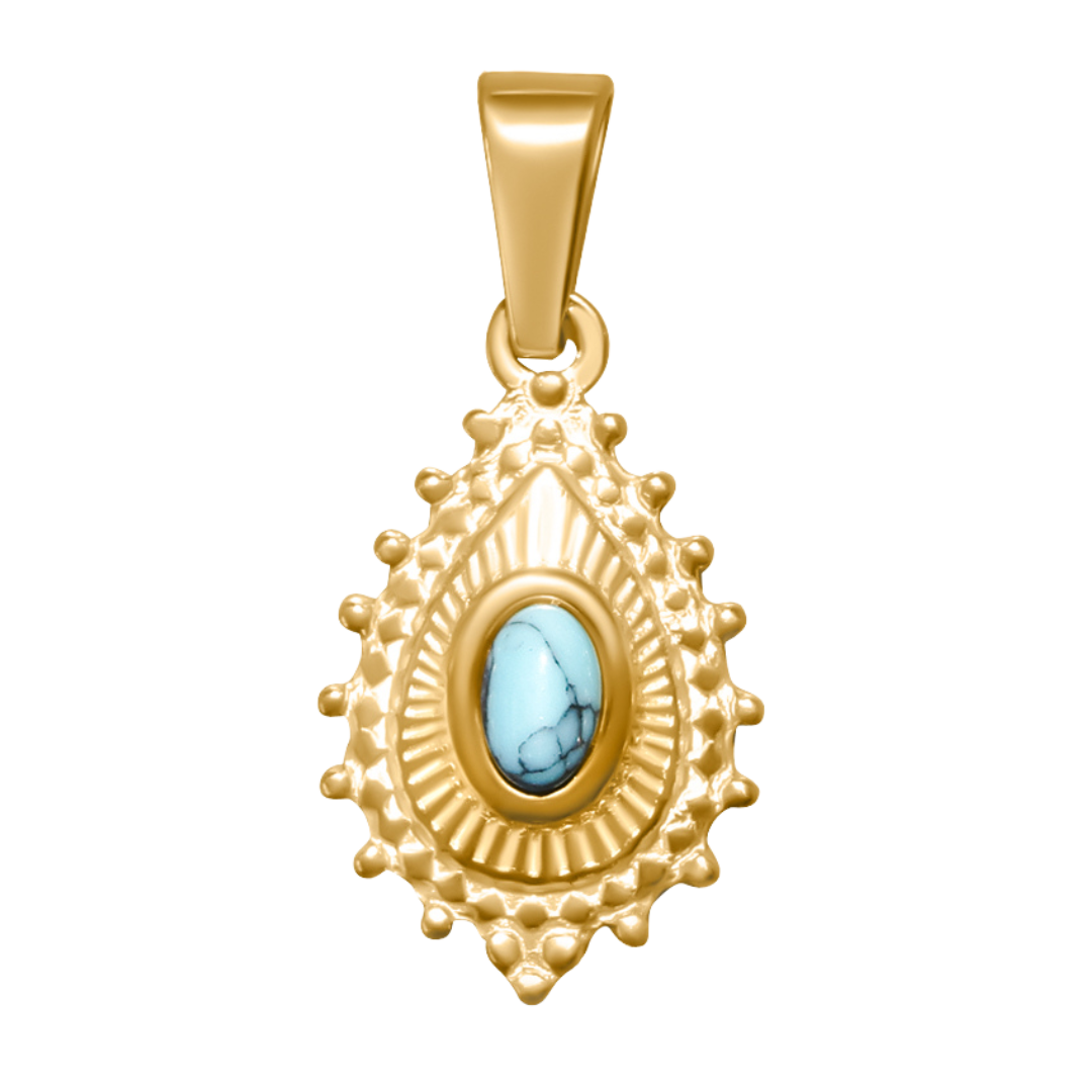 Gold Framed Turquoise Charm