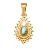 Gold Framed Turquoise Charm