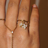 Dangly Diamond Flowers Ring