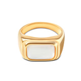 Smooth Gold Stone Ring