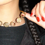 Chunky Circle Swirl Necklace