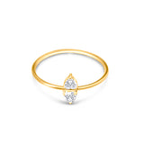 Double Diamond Heart Ring