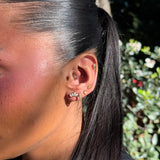 Five Diamond Crown Ball-Back Earrings