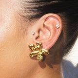 Hammered Flower Studs