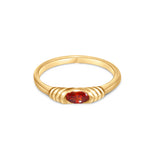 Red Oval Diamond Ring