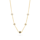 Multiple Small Diamond Flowers Necklace
