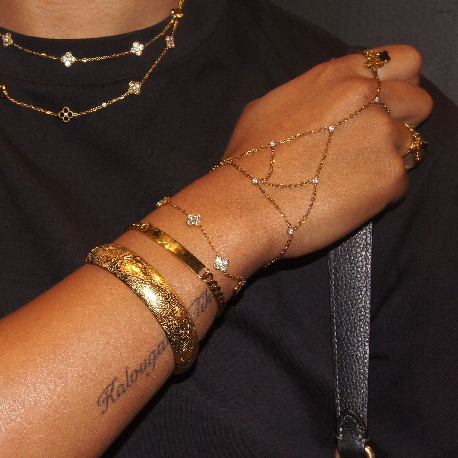 Gold Blank Bar Cuban Bracelet