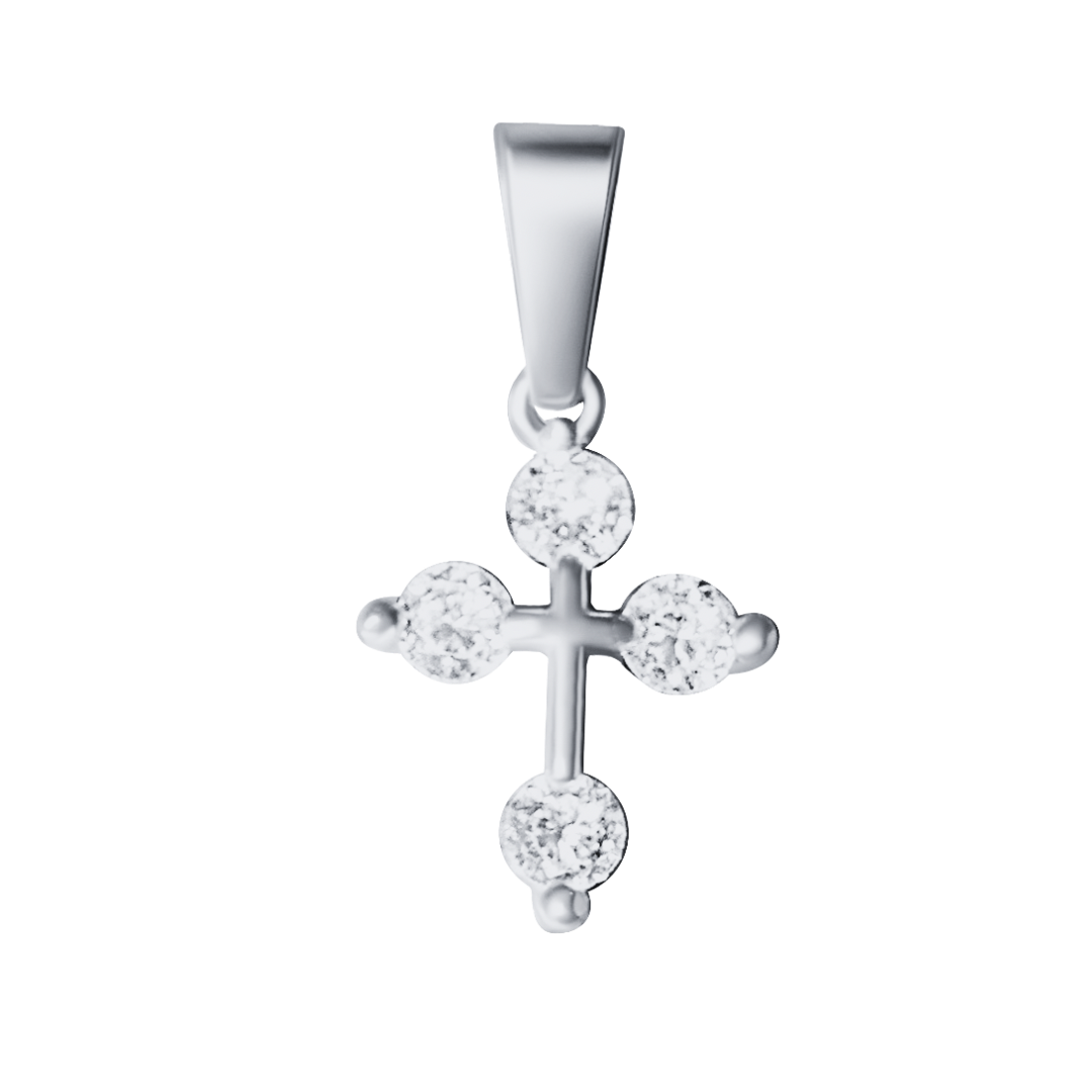 Pointed Diamond Cross Charm
