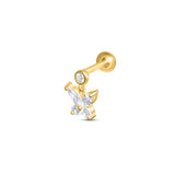 Diamond Butterfly Flatback Earring
