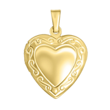 Patterned Heart Locket Pendant Charm