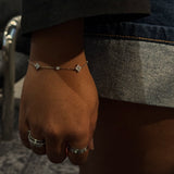 Two Diamond Flower Bracelet