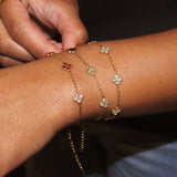 Multiple Small Diamond Flowers Bracelet