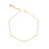 Thin Chain Anklet with Diamonds