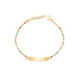 Gold Blank Pendant on Dainty Bead Bracelet