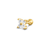Diamond Clover Screw Stud Earring