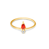 Red Teardrop Diamond Ring