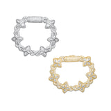 12mm Iced Out Diamond Clover Bracelet
