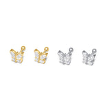 Diamond Butterfly Ball-Back Earrings