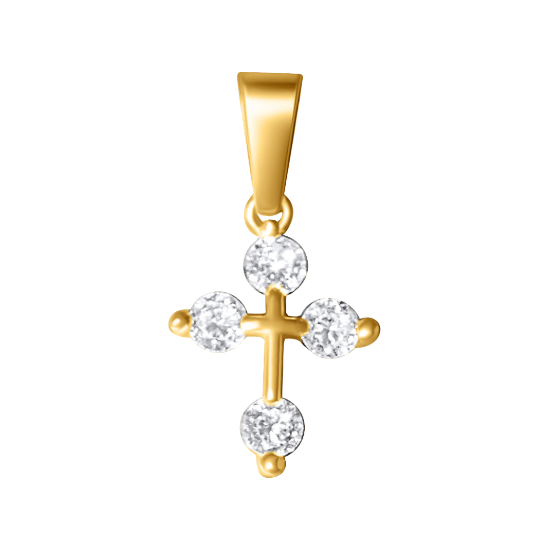 Pointed Diamond Cross Charm