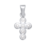 Pearl Cross Pendant Charm