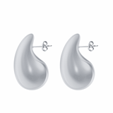 Silver Teardrop Studs