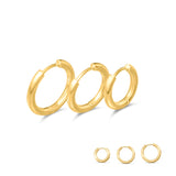 Simple Gold Huggies Set (3 Pairs)